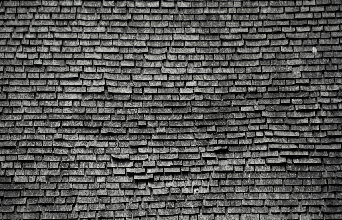 Architectural asphalt shingles close-up